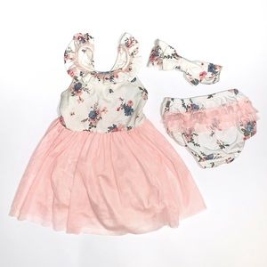 Catherine Malandrino Floral Dress 3 Piece Set 24M